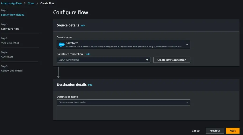 Setting up a new flow