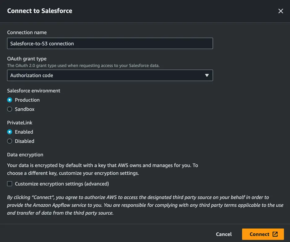 Create a source connection