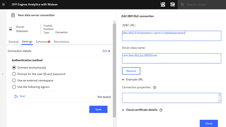 New data server connection