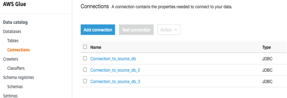 connections to the data source