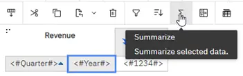 summarize button adds summary to the selected node