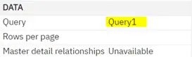 properties section under query