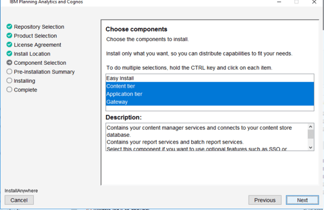 3 major CA server install package components 