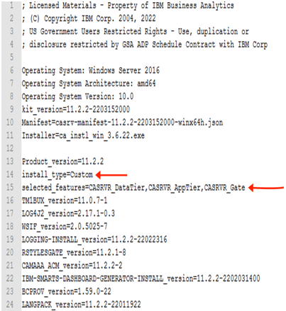 CMPLST.txt file for data tier install type