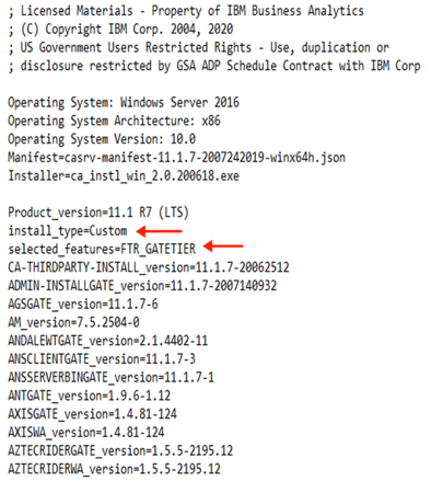 CMPLST.txt file for gateway install type