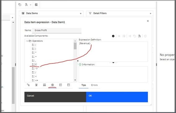 Image 12. Add  (-) to calculation in Expression Definition