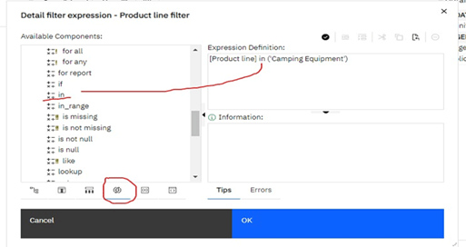 Image 4. Creating the Expression Definition string