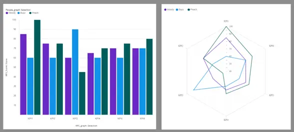 Image 1. Basic Column Chart Compared to Rader Chart