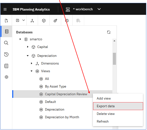 export data from a view 