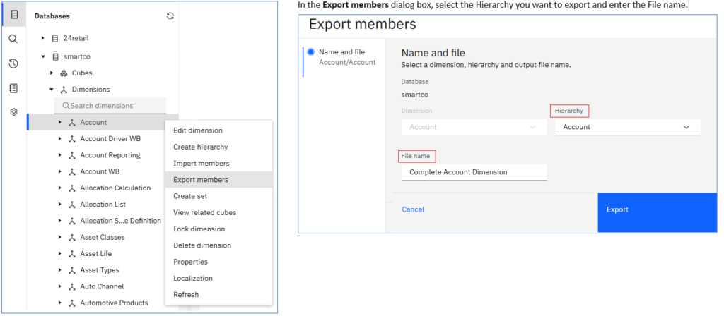 export members from a modeling workbench