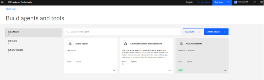 Click "Create Agent" to see options for creating your agent. 