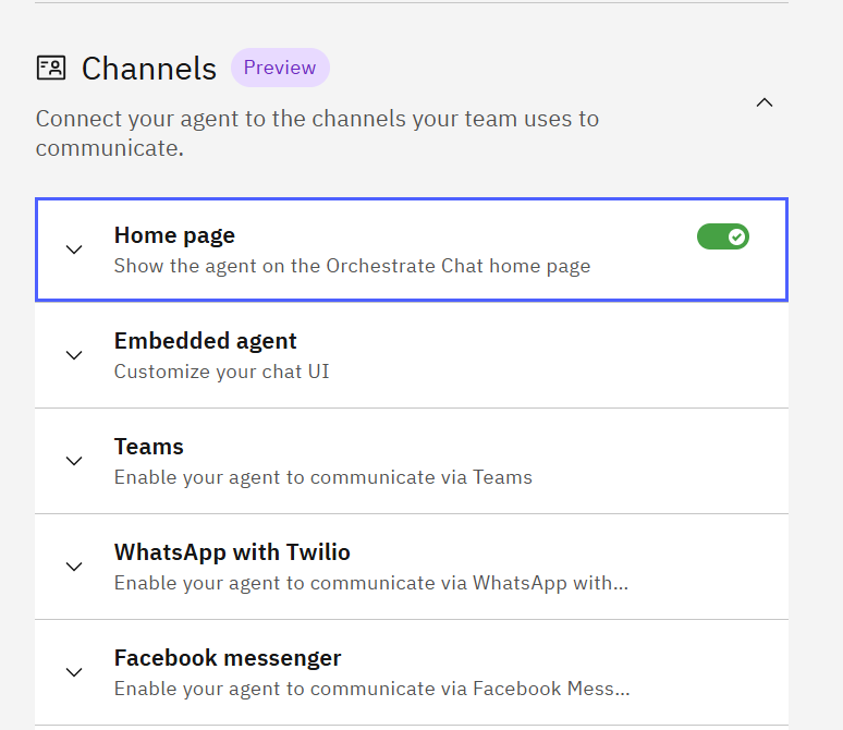 Connect agent to channels for communication